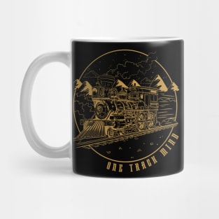 Railfan train one track mind train station Mug